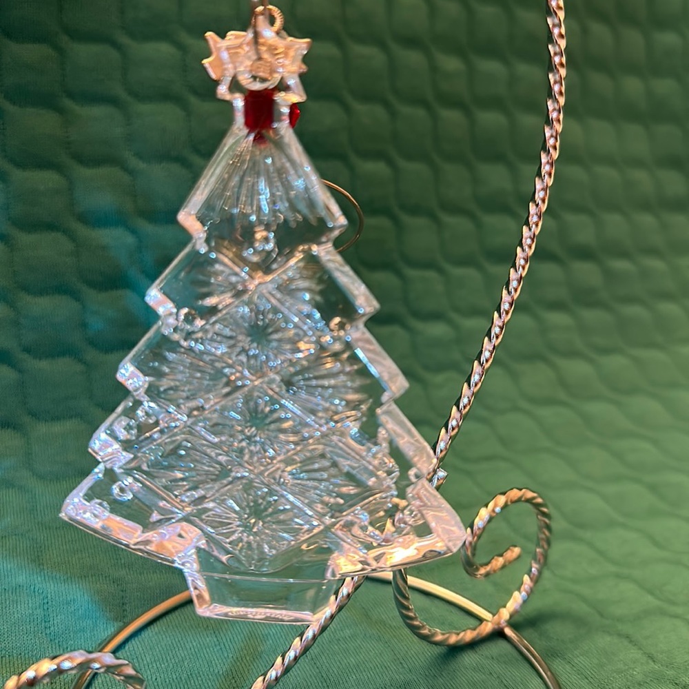 2009 Waterford Crystal Christmas Tree Ornament with hanger.